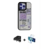 MARSİLYAN™- iPhone 15 Pro Kılıf Odak Klasik Serisi - Siyah 3D Antistatik Seramik Nano Ekran Koruyucu + Raze Metal Kamera Lens - GS