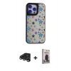 MARSİLYAN™- iPhone 15 Pro Kılıf Odak Klasik Serisi - Siyah Bilvis Hayalet Cam Ekran Koruyucu + Raze Metal Kamera Lens - TMGI