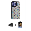 MARSİLYAN™- iPhone 15 Pro Kılıf Odak Klasik Serisi - Siyah Buffer Hayalet Cam Ekran Koruyucu + Raze Metal Kamera Lens - TMGI