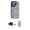 MARSİLYAN™- iPhone 15 Pro Kılıf Odak Klasik Serisi - Siyah Polymer Nano Ekran Koruyucu + Raze Metal Kamera Lens - SH