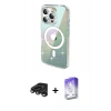 MARSİLYAN™- iPhone 15 Pro Kılıf Odak Modern Serisi - Siyah Bilvis 5in1 3D Magic Cam Ekran Koruyucu + Raze Metal Kamera Lens - TMGI