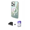 MARSİLYAN™- iPhone 15 Pro Kılıf Odak Modern Serisi - Siyah Bilvis 5in1 3D Magic Cam Ekran Koruyucu + Raze Metal Kamera Lens - GS