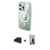 MARSİLYAN™- iPhone 15 Pro Kılıf Odak Modern Serisi - Siyah Bilvis Hayalet Cam Ekran Koruyucu + Raze Metal Kamera Lens - TMGI