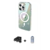 MARSİLYAN™- iPhone 15 Pro Kılıf Odak Modern Serisi - Siyah Joko Magic 5D Cam + Gümüş Raze Metal Kamera Lens