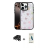 MARSİLYAN™- iPhone 15 Pro Kılıf Odak Prime - Şeffaf Pasifik Cam Ekran Koruyucu + Raze Metal Kamera Lens - GS