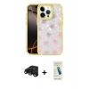 MARSİLYAN™- iPhone 15 Pro Kılıf Odak Prime - Şeffaf Pasifik Cam Ekran Koruyucu + Raze Metal Kamera Lens - SH