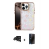 MARSİLYAN™- iPhone 15 Pro Kılıf Odak Prime - Siyah 3D Antistatik Hayalet Cam Ekran Koruyucu + Raze Metal Kamera Lens - GS