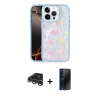 MARSİLYAN™- iPhone 15 Pro Kılıf Odak Prime - Siyah 3D Antistatik Hayalet Cam Ekran Koruyucu + Raze Metal Kamera Lens - GS