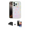 MARSİLYAN™- iPhone 15 Pro Kılıf Odak Prime - Siyah 3D Antistatik Mat Seramik Nano Ekran Koruyucu + Raze Metal Kamera Lens - GS