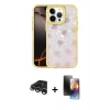 MARSİLYAN™- iPhone 15 Pro Kılıf Odak Prime - Siyah 3D Antistatik Mat Seramik Nano Ekran Koruyucu + Raze Metal Kamera Lens - GS