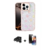 MARSİLYAN™- iPhone 15 Pro Kılıf Odak Prime - Siyah 3D Antistatik Mat Seramik Nano Ekran Koruyucu + Raze Metal Kamera Lens - GS