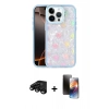 MARSİLYAN™- iPhone 15 Pro Kılıf Odak Prime - Siyah 3D Antistatik Mat Seramik Nano Ekran Koruyucu + Raze Metal Kamera Lens - SH