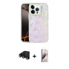 MARSİLYAN™- iPhone 15 Pro Kılıf Odak Prime - Siyah Bilvis 3D Mat Cam Ekran Koruyucu + Raze Metal Kamera Lens - SH