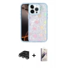 MARSİLYAN™- iPhone 15 Pro Kılıf Odak Prime - Siyah Bilvis 3D Mat Cam Ekran Koruyucu + Raze Metal Kamera Lens - TMGI