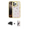 MARSİLYAN™- iPhone 15 Pro Kılıf Odak Prime - Siyah Bilvis 3D Mat Cam Ekran Koruyucu + Raze Metal Kamera Lens - TMGI