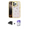 MARSİLYAN™- iPhone 15 Pro Kılıf Odak Prime - Siyah Bilvis 5in1 3D Magic Cam Ekran Koruyucu + Raze Metal Kamera Lens - GS