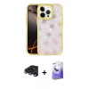 MARSİLYAN™- iPhone 15 Pro Kılıf Odak Prime - Siyah Bilvis 5in1 5D Magic Hayalet Cam Ekran Koruyucu + Raze Metal Kamera Lens - LT