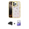 MARSİLYAN™- iPhone 15 Pro Kılıf Odak Prime - Siyah Bilvis 5in1 5D Magic Hayalet Cam Ekran Koruyucu + Raze Metal Kamera Lens - TMGI