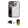 MARSİLYAN™- iPhone 15 Pro Kılıf Odak Prime - Siyah Buffer Cam Ekran Koruyucu + Raze Metal Kamera Lens - GS