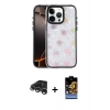 MARSİLYAN™- iPhone 15 Pro Kılıf Odak Prime - Siyah Buffer Hayalet Cam Ekran Koruyucu + Raze Metal Kamera Lens - GS