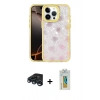 MARSİLYAN™- iPhone 15 Pro Kılıf Odak Prime - Siyah Polymer Nano Ekran Koruyucu + Raze Metal Kamera Lens - LT