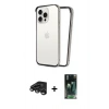MARSİLYAN™- iPhone 15 Pro Kılıf Pusula Asil Koleksiyonu - Şeffaf 360 Full Body Arka Koruyucu + Raze Metal Kamera Lens - TMGI
