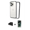MARSİLYAN™- iPhone 15 Pro Kılıf Pusula Asil Koleksiyonu - Şeffaf 360 Full Body Arka Koruyucu + Raze Metal Kamera Lens - SH