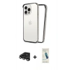 MARSİLYAN™- iPhone 15 Pro Kılıf Pusula Asil Koleksiyonu - Şeffaf Pasifik Cam Ekran Koruyucu + Raze Metal Kamera Lens - TMGI