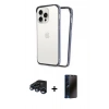 MARSİLYAN™- iPhone 15 Pro Kılıf Pusula Asil Koleksiyonu - Siyah 3D Antistatik Hayalet Cam Ekran Koruyucu + Raze Metal Kamera Lens - LT