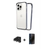 MARSİLYAN™- iPhone 15 Pro Kılıf Pusula Asil Koleksiyonu - Siyah 3D Antistatik Hayalet Cam Ekran Koruyucu + Raze Metal Kamera Lens - TMGI