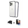 MARSİLYAN™- iPhone 15 Pro Kılıf Pusula Asil Koleksiyonu - Siyah 3D Antistatik Mat Seramik Nano Ekran Koruyucu + Raze Metal Kamera Lens - LT