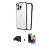 MARSİLYAN™- iPhone 15 Pro Kılıf Pusula Asil Koleksiyonu - Siyah 3D Antistatik Mat Seramik Nano Ekran Koruyucu + Raze Metal Kamera Lens - LT