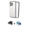MARSİLYAN™- iPhone 15 Pro Kılıf Pusula Asil Koleksiyonu - Siyah 3D Antistatik Seramik Nano Ekran Koruyucu + Raze Metal Kamera Lens - GS