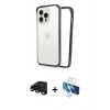 MARSİLYAN™- iPhone 15 Pro Kılıf Pusula Asil Koleksiyonu - Siyah 3D Antistatik Seramik Nano Ekran Koruyucu + Siyah Raze Metal Kamera Lens
