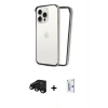MARSİLYAN™- iPhone 15 Pro Kılıf Pusula Asil Koleksiyonu - Siyah Bilvis 0.18mm Plus Cam Ekran Koruyucu + Raze Metal Kamera Lens - SH