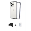 MARSİLYAN™- iPhone 15 Pro Kılıf Pusula Asil Koleksiyonu - Siyah Bilvis 0.18mm Plus Cam Ekran Koruyucu + Raze Metal Kamera Lens - SH