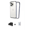 MARSİLYAN™- iPhone 15 Pro Kılıf Pusula Asil Koleksiyonu - Siyah Bilvis 0.18mm Plus Cam Ekran Koruyucu + Raze Metal Kamera Lens - TMGI