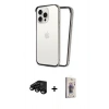MARSİLYAN™- iPhone 15 Pro Kılıf Pusula Asil Koleksiyonu - Siyah Bilvis 3D Cam Ekran Koruyucu + Raze Metal Kamera Lens - SH