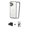 MARSİLYAN™- iPhone 15 Pro Kılıf Pusula Asil Koleksiyonu - Siyah Bilvis 3D Mat Cam Ekran Koruyucu + Raze Metal Kamera Lens - TMGI