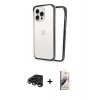 MARSİLYAN™- iPhone 15 Pro Kılıf Pusula Asil Koleksiyonu - Siyah Bilvis 3D Mat Cam Ekran Koruyucu + Raze Metal Kamera Lens - TMGI