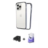 MARSİLYAN™- iPhone 15 Pro Kılıf Pusula Asil Koleksiyonu - Siyah Bilvis 5in1 5D Magic Hayalet Cam Ekran Koruyucu + Raze Metal Kamera Lens - TMGI