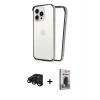 MARSİLYAN™- iPhone 15 Pro Kılıf Pusula Asil Koleksiyonu - Siyah Bilvis Hayalet Cam Ekran Koruyucu + Raze Metal Kamera Lens - SH