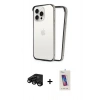 MARSİLYAN™- iPhone 15 Pro Kılıf Pusula Asil Koleksiyonu - Siyah Joko 5D Cam + Raze Metal Kamera Lens - SH