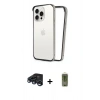 MARSİLYAN™- iPhone 15 Pro Kılıf Pusula Asil Koleksiyonu - Siyah Joko Magic 5D Hayalet Cam + Raze Metal Kamera Lens - LT