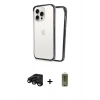 MARSİLYAN™- iPhone 15 Pro Kılıf Pusula Asil Koleksiyonu - Siyah Joko Magic 5D Hayalet Cam + Raze Metal Kamera Lens - SH