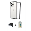 MARSİLYAN™- iPhone 15 Pro Kılıf Pusula Asil Koleksiyonu - Siyah Polymer Nano Ekran Koruyucu + Raze Metal Kamera Lens - LT
