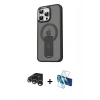 MARSİLYAN™- iPhone 15 Pro Kılıf Pusula Doku Koleksiyonu - Siyah 3D Antistatik Seramik Nano Ekran Koruyucu + Raze Metal Kamera Lens - GS