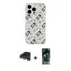 MARSİLYAN™- iPhone 15 Pro Kılıf Pusula Form - Şeffaf 360 Full Body Arka Koruyucu + Raze Metal Kamera Lens - GS