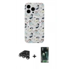 MARSİLYAN™- iPhone 15 Pro Kılıf Pusula Form - Şeffaf 360 Full Body Arka Koruyucu + Raze Metal Kamera Lens - GS