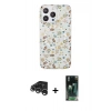 MARSİLYAN™- iPhone 15 Pro Kılıf Pusula Form - Şeffaf 360 Full Body Arka Koruyucu + Raze Metal Kamera Lens - GS